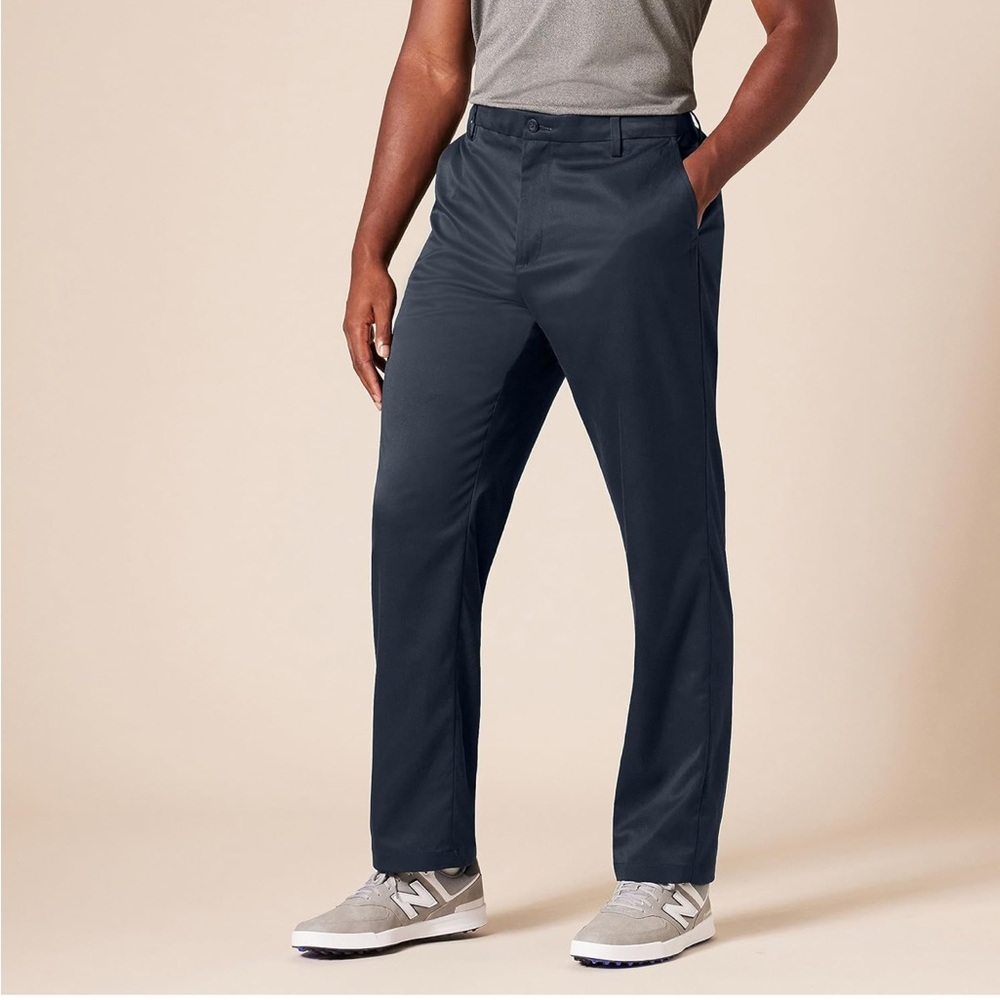 Men's Navy Amazon Essentials Mens Classic-fit Stretch Golf Slacks